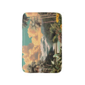 Surreal Tropical Valley With Palm Trees バスマット (正面縦)