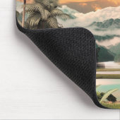Surreal Tropical Valley With Palm Trees マウスパッド (コーナー)