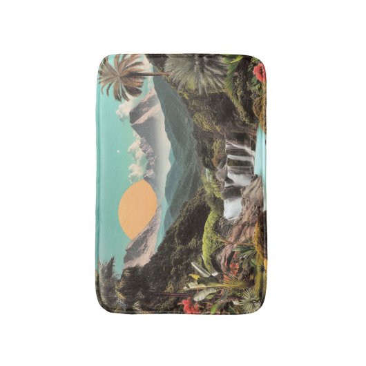Surreal Tropical Valley With Waterfalls バスマット (正面縦)