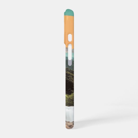 Surreal Tropical Valley With Waterfalls iPhone 16ケース (左側面)