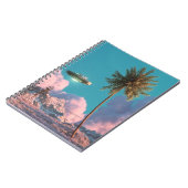 Surreal UFO and Palm Tree Mountain Scene ノートブック (左側)