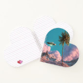 Surreal UFO and Palm Tree Mountain Scene ノートブック (内部)