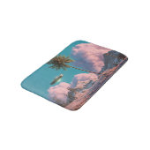 Surreal UFO and Palm Tree Mountain Scene バスマット (アングル)