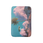 Surreal UFO and Palm Tree Mountain Scene バスマット (正面縦)