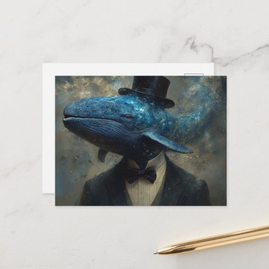 Surreal Whale in a Suit ポストカード (正面/裏面インサイチュ)