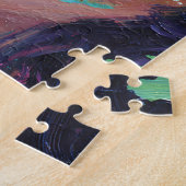 Surreal Woman Floral Eyes Petals Wind Wall Art ジグソーパズル (側面)