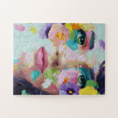 Surreal Woman Floral Eyes Petals Wind Wall Art ジグソーパズル (横)
