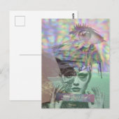 Surreal Woman Glitch Collage ポストカード (正面/裏面)