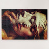 Surreal Woman Portrait with Painted Mask ジグソーパズル (横)