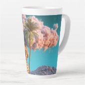 Surreal Woman with Palm Tree カフェラテマグ (右アングル)