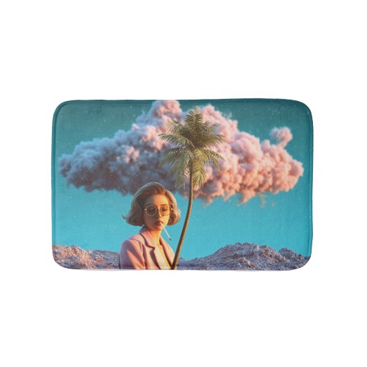 Surreal Woman with Palm Tree バスマット (正面)