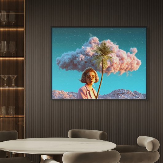 Surreal Woman with Palm Tree ポスター