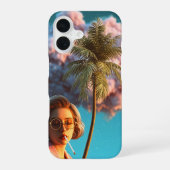 Surreal Woman with Palm Tree iPhone 16ケース (裏面)