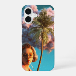 Surreal Woman with Palm Tree iPhone 16ケース