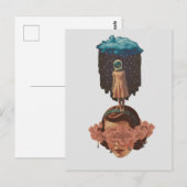 Surreal Woman With Rain Cloud Collage ポストカード (正面/裏面)