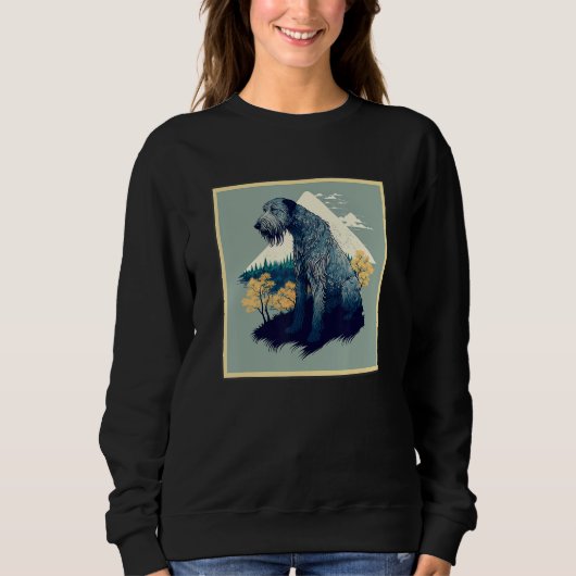 Surrealism Japanese Painting Irish Wolfhound dog スウェットシャツ (正面)