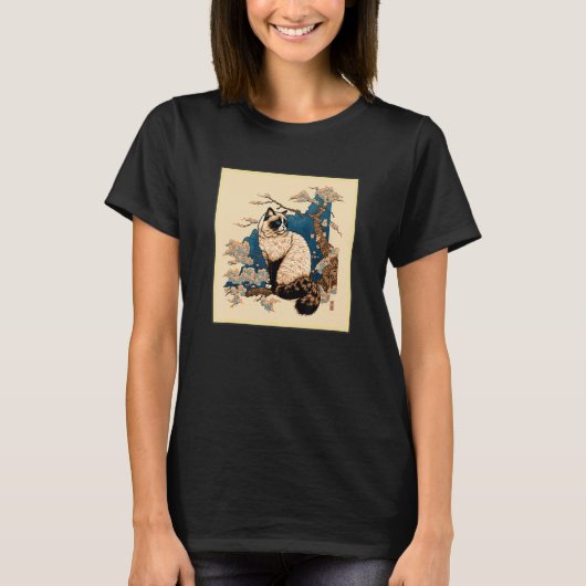 Surrealism Japanese Painting Ragdoll cat Tシャツ (正面)