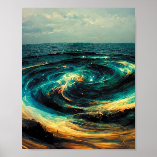 Surrealistic Art | A Galaxy Of Ocean ポスター (正面)