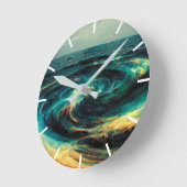 Surrealistic Art | A Galaxy Of Ocean ラウンド壁時計 (傾斜)