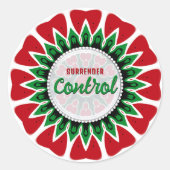 Surrender Control Wise Word Reminder Words ラウンドシール (正面)