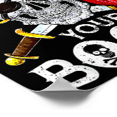 Surrender Your Booty Rate Skull Funny Jolly Roger ポスター (角)