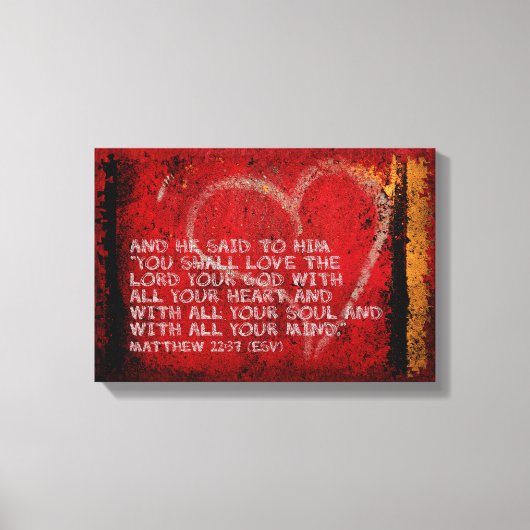 Surrendering All Matthew 22:37聖なる書物、 経典フォトアート キャンバスプリント (正面)