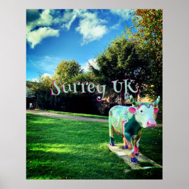 Surrey UK Cow Artポスター ポスター