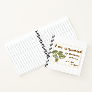 Surrounded by Abundance and Pease Spiral Journal ノートブック