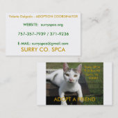 SURRY CO. SPCA、Valerie Delgado -採用COOR… 名刺 (正面/裏面)