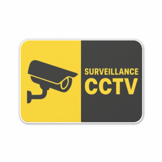 Surveillance CCTV Logo - Bullet Camera シール (正面)
