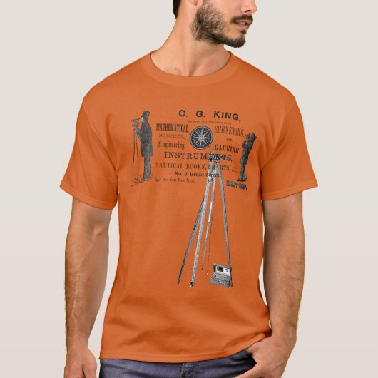 SURVEY LAND SURVEYOR 1856 Boston Ad T-Shirt Tシャツ (正面)