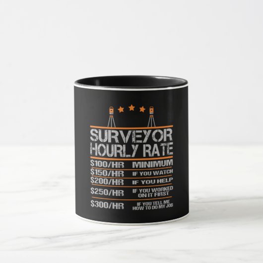 Surveyor Hourly Rate Funny Gift Idea マグカップ (中央)