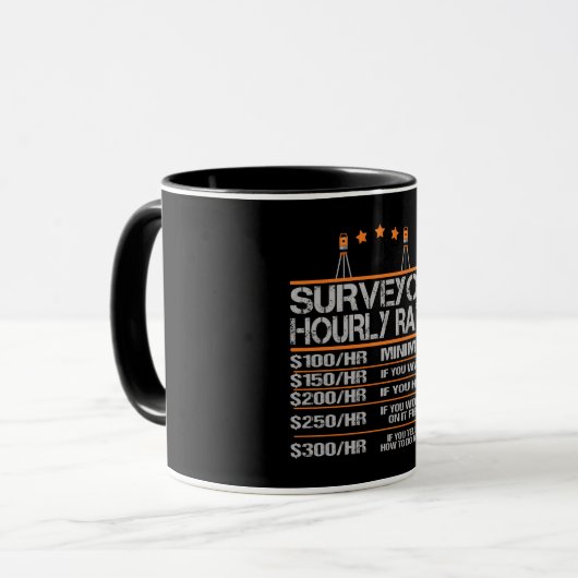 Surveyor Hourly Rate Funny Gift Idea マグカップ (正面左)