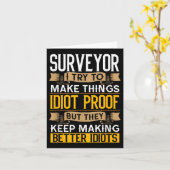 Surveyor Sarcastic Graphic Funny Surveying  カード (黄色い花)