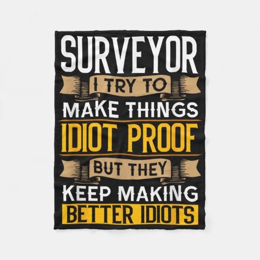 Surveyor Sarcastic Graphic Funny Surveying フリースブランケット (正面)