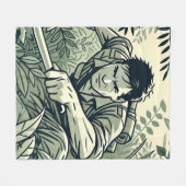 Survivalist Spirit フリースブランケット (正面(横))