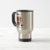"Survive Monday. BREWED to…" Coffee Mug – Fun Desi トラベルマグ (正面左)