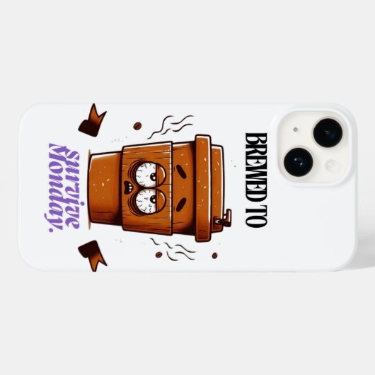 "Survive Monday. BREWED to…" Coffee Mug – Fun Desi Case-Mate iPhoneケース (裏面 (横))