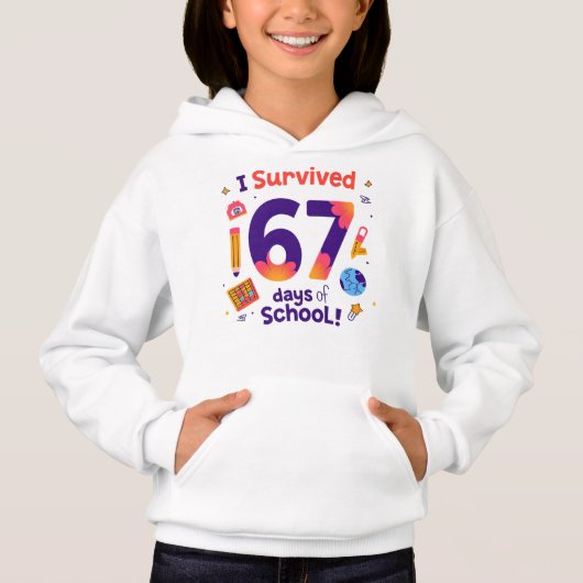 Survived 67 Days of School Funny Student Design (正面)
