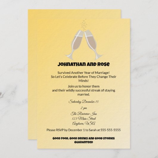 Survived another Year of Marriage 招待状 (正面/裏面)