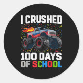 Survived I Crushed 100 Days School Monster 1st Gra ラウンドシール (正面)