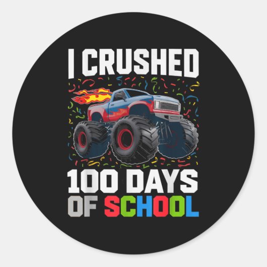 Survived I Crushed 100 Days School Monster 1st Gra ラウンドシール (正面)