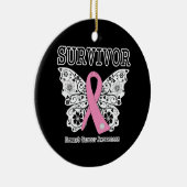 SURVIVER – 乳がん蝶 セラミックオーナメント (右)