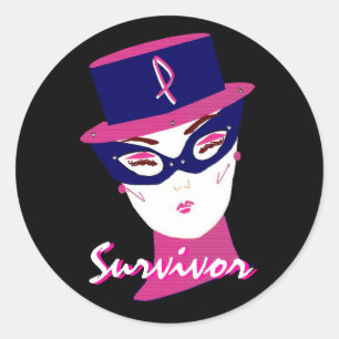 "Surviver In Pink I"ステッカー – カスタマイズ可能 ラウンドシール