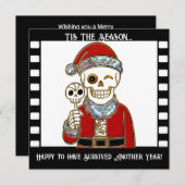 Surviving Another Year Funny Christmas card 招待状 (正面/裏面)