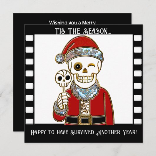 Surviving Another Year Funny Christmas card 招待状 (正面/裏面)