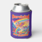 Surviving Not Thriving – Rainbow Unicorn 缶クーラー (缶正面)