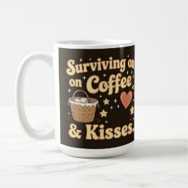 Surviving on coffee and kisses コーヒーマグカップ