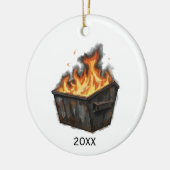 Surviving the Dump Fire Year Funny Custom Gift  セラミックオーナメント (左)