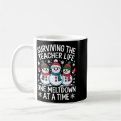 Surviving The Teacher Life One Meltdown At A Time コーヒーマグカップ (左)